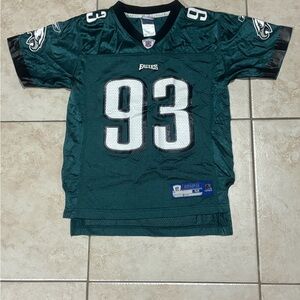 VTG Reebok NFL On Field Philadelphia Eagles Jevon Kearse #93 Jersey Green Kids M